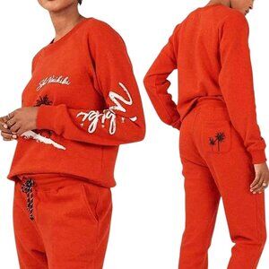 Faherty, Women's Ski Waikiki Sweatshirt, Pullover Graphic Fleece, Lava Red Small